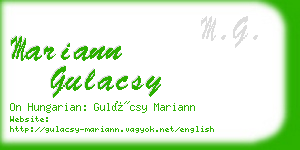 mariann gulacsy business card